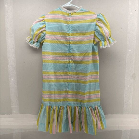 Vintage Childress Handmade Tube Style Pastel Pink Blue Yellow Dress - Picture 3 of 3